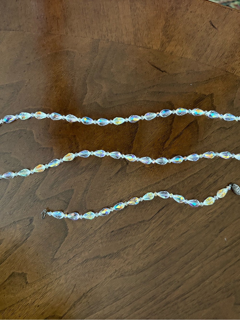 Crystal Aurora Borealis Bead Necklace snd Bracelet Set